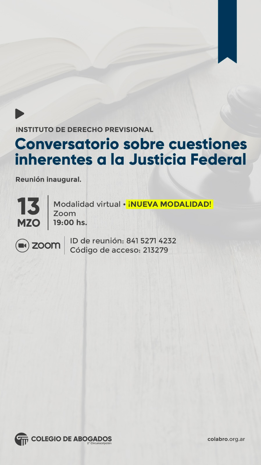 Reunión inaugural - Conversatorio sobre cuestiones inherentes a la Justicia Federal - 13/03/2024